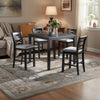 Derry 5pc Counter-Height Dining Table & 4 Chairs Set | Gray Rubberwood