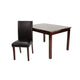 Wesley 5pc Dining Table Set | Black Faux-Leather | Faux Marble | Cherry Brown
