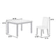 Wesley 5pc Dining Table Set | White Faux-Leather | Faux Marble | Brown Wood