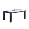 Shry Dining Table | Angular Design Faux-Marble Top | Gray Wood | 66"