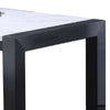 Shry Dining Table | Angular Design Faux-Marble Top | Gray Wood | 66’’ BM341108