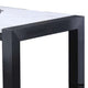 Shry Dining Table | Angular Design Faux-Marble Top | Gray Wood | 66’’ BM341108