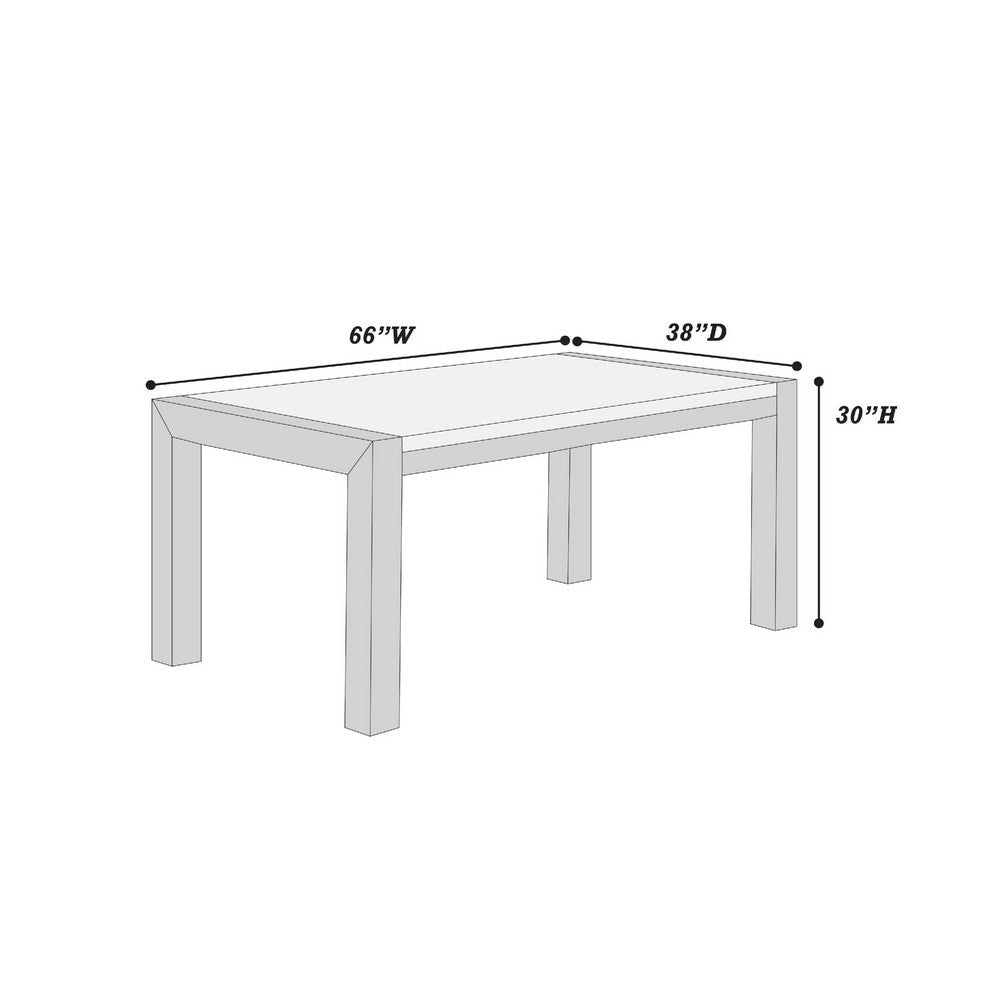 Shry Dining Table | Angular Design Faux-Marble Top | Gray Wood | 66’’ BM341108