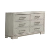 Simone Wide Dresser | 6 Drawer & Block Feet | Antique White Wood