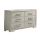 Simone Wide Dresser | 6 Drawer & Block Feet | Antique White Wood