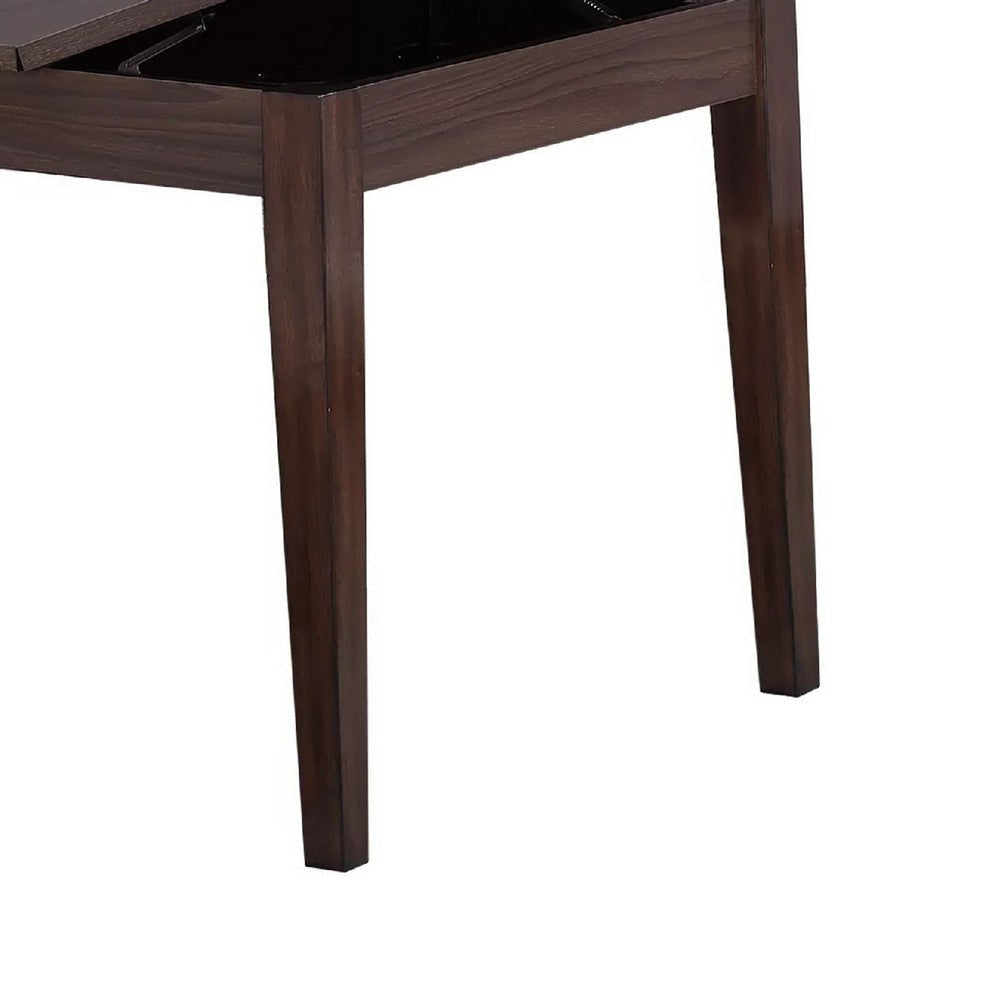 Sheryl Dining Table w Lift Top Hidden Storage | Walnut Brown BM341112
