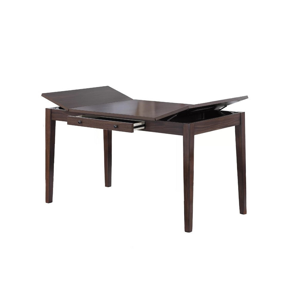 Sheryl Counter-Height Table with Lift Top Hidden Storage | Walnut Brown BM341113
