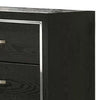 Lyla Wide Dresser | Silver Trim | 6 Drawer | Tapered Legs | Black Wood
