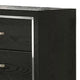 Lyla Wide Dresser | Silver Trim | 6 Drawer | Tapered Legs | Black Wood