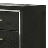 Lyla Wide Dresser | Silver Trim | 6 Drawer | Tapered Legs | Black Wood BM341114