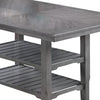 Suzy Counter-Height Table | 2 Slatted Shelves | Gray Rubberwood | 64’’ BM341115