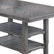 Suzy Counter-Height Table | 2 Slatted Shelves | Gray Rubberwood | 64’’ BM341115