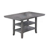 Suzy Counter-Height Table | 2 Slatted Shelves | Gray Rubberwood | 64"