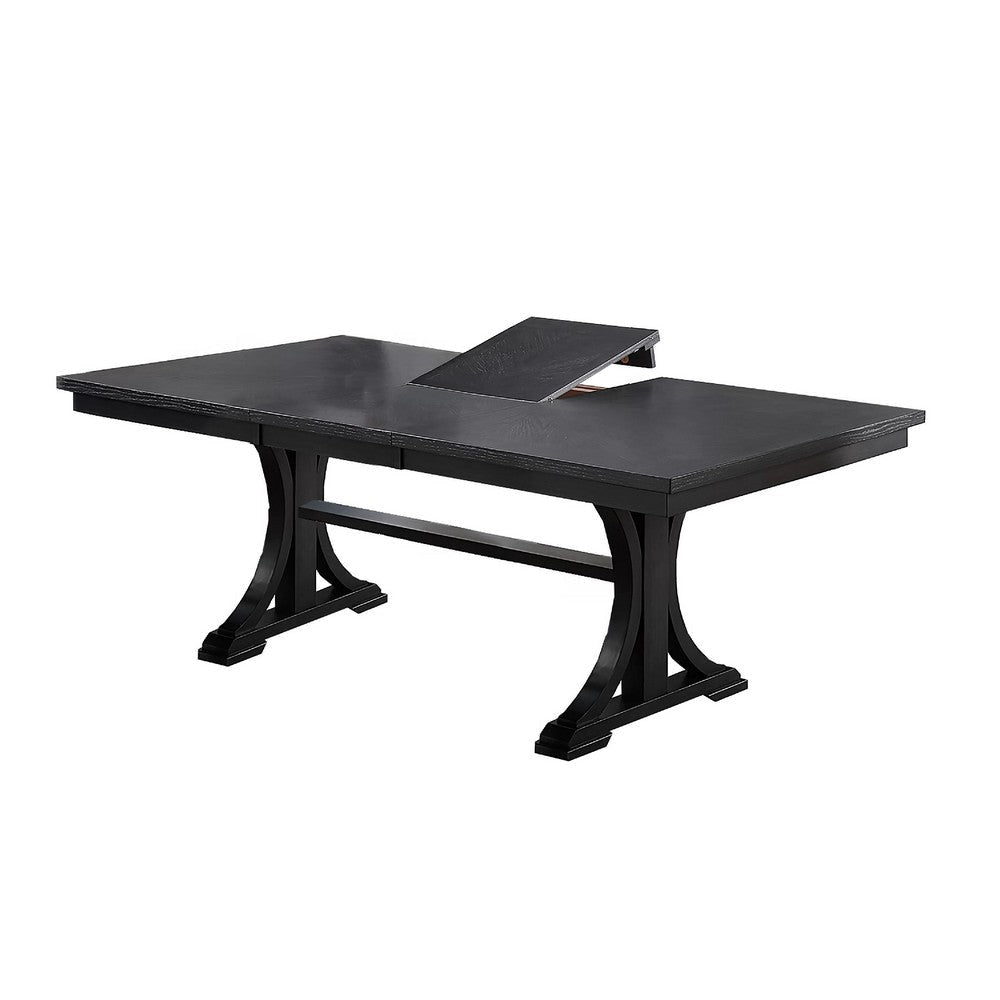 Berny Dining Table | Extension Leaf | Trestle Base | Gray Wood | 64-46’’ BM341116