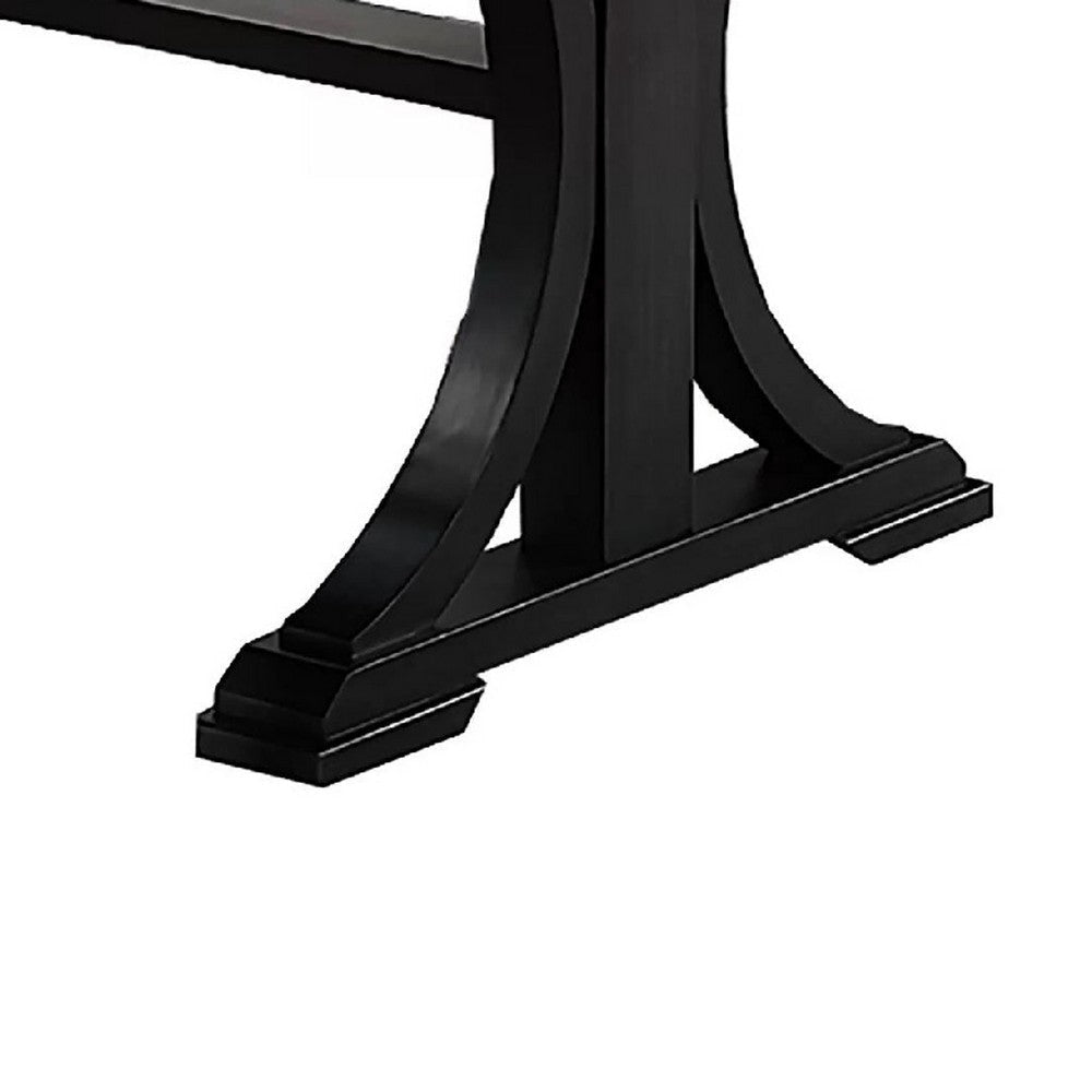 Berny Dining Table | Extension Leaf | Trestle Base | Gray Wood | 64-46’’ BM341116