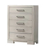 Simone Tall Dresser Chest | 5 Drawers | Antique White Wood Finish BM341117
