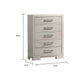 Simone Tall Dresser Chest | 5 Drawers | Antique White Wood Finish BM341117
