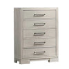 Simone Tall Dresser Chest | 5 Drawers | Antique White Wood Finish