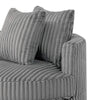 Tamara Round Swivel Chair w 2 Back Cushions | Gray Corduroy Fabric BM341120