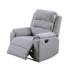 Sonia Manual Recliner Chair | Bone White Channel-Tufted Burlap