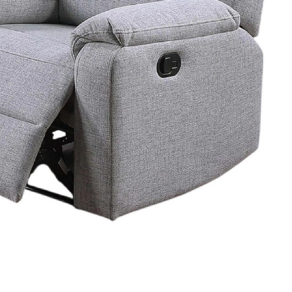 Sonia Manual Recliner Chair | Bone White Channel-Tufted Burlap