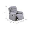 Sonia Manual Recliner Chair | Bone White Channel-Tufted Burlap