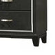 Lyla Tall Dresser Chest | Glam Silver Trim | 4 Drawer | Black Wood BM341122
