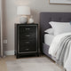 Lyla Tall Dresser Chest | Glam Silver Trim | 4 Drawer | Black Wood