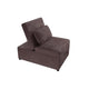 Danyl Convertible Sofa w Pull-Out Bed | Brown Channel Tufted Corduroy