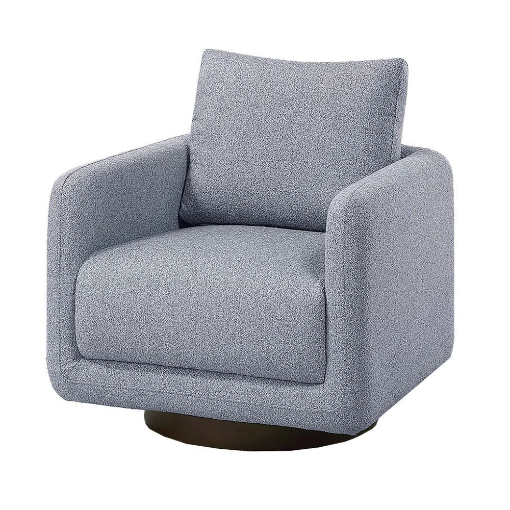 Wade Swivel Armchair w 360 Rotation & Square Frame | Gray Boucle BM341124
