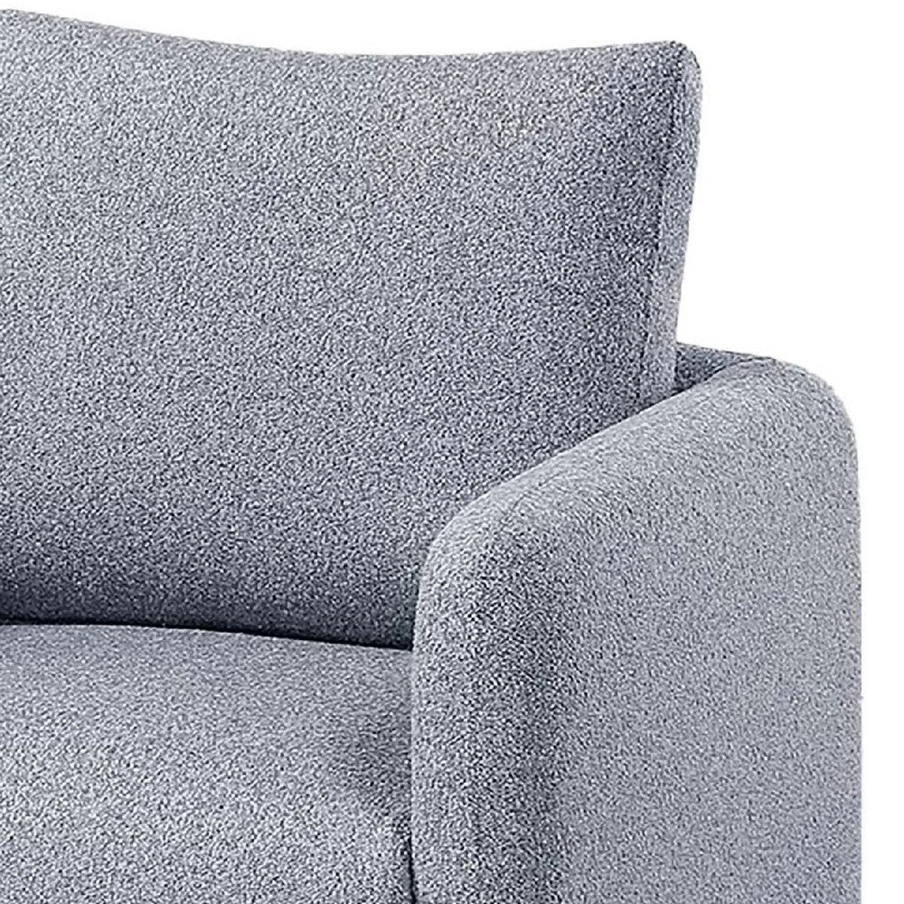 Wade Swivel Armchair w 360 Rotation & Square Frame | Gray Boucle BM341124