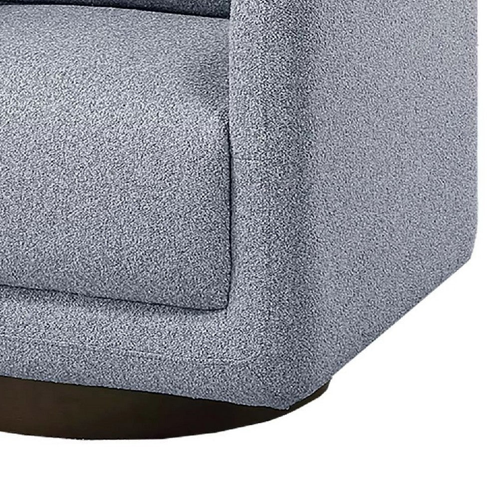 Wade Swivel Armchair w 360 Rotation & Square Frame | Gray Boucle BM341124