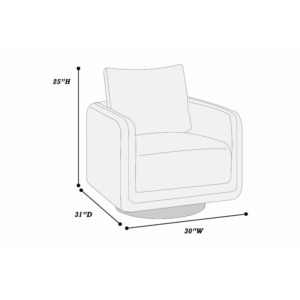 Wade Swivel Armchair w 360 Rotation & Square Frame | Gray Boucle BM341124