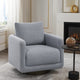 Wade Swivel Armchair w 360 Rotation & Square Frame | Gray Boucle