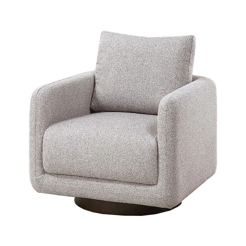 Wade Swivel Armchair w 360 Rotation | Square Frame | Beige Boucle BM341125