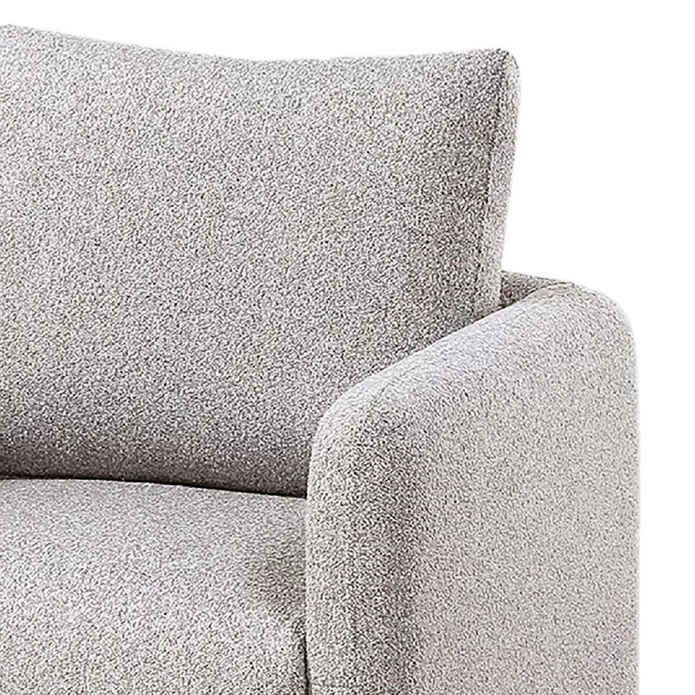 Wade Swivel Armchair w 360 Rotation | Square Frame | Beige Boucle BM341125