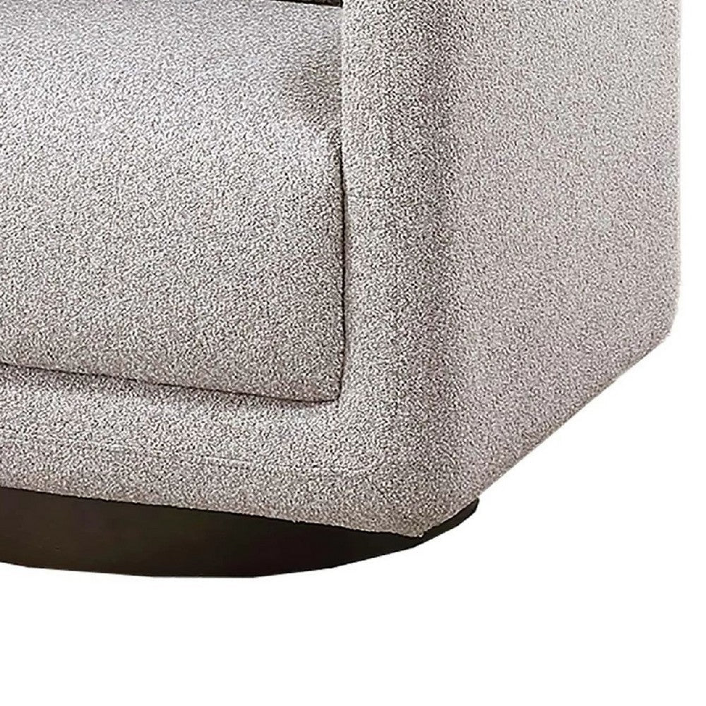 Wade Swivel Armchair w 360 Rotation | Square Frame | Beige Boucle BM341125