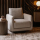Wade Swivel Armchair w 360 Rotation | Square Frame | Beige Boucle