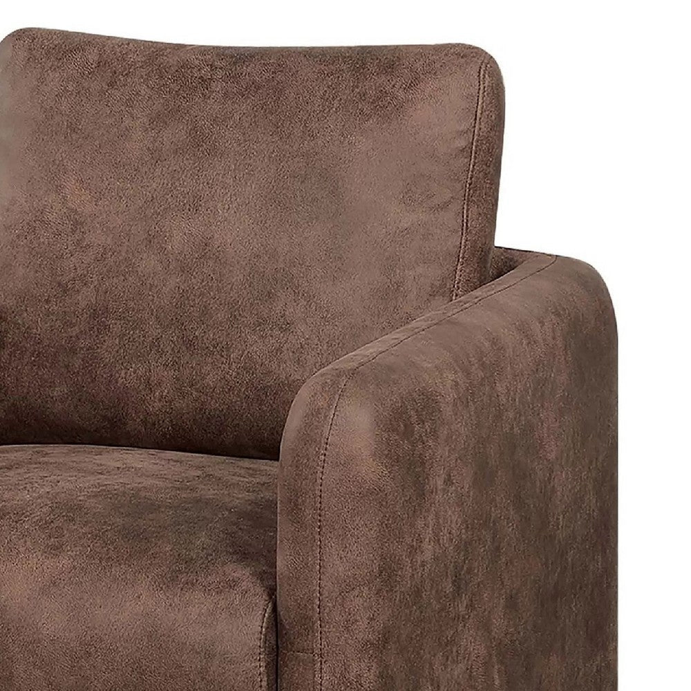 Wade Swivel Armchair | Square Frame | Walnut Brown Faux Leather BM341126