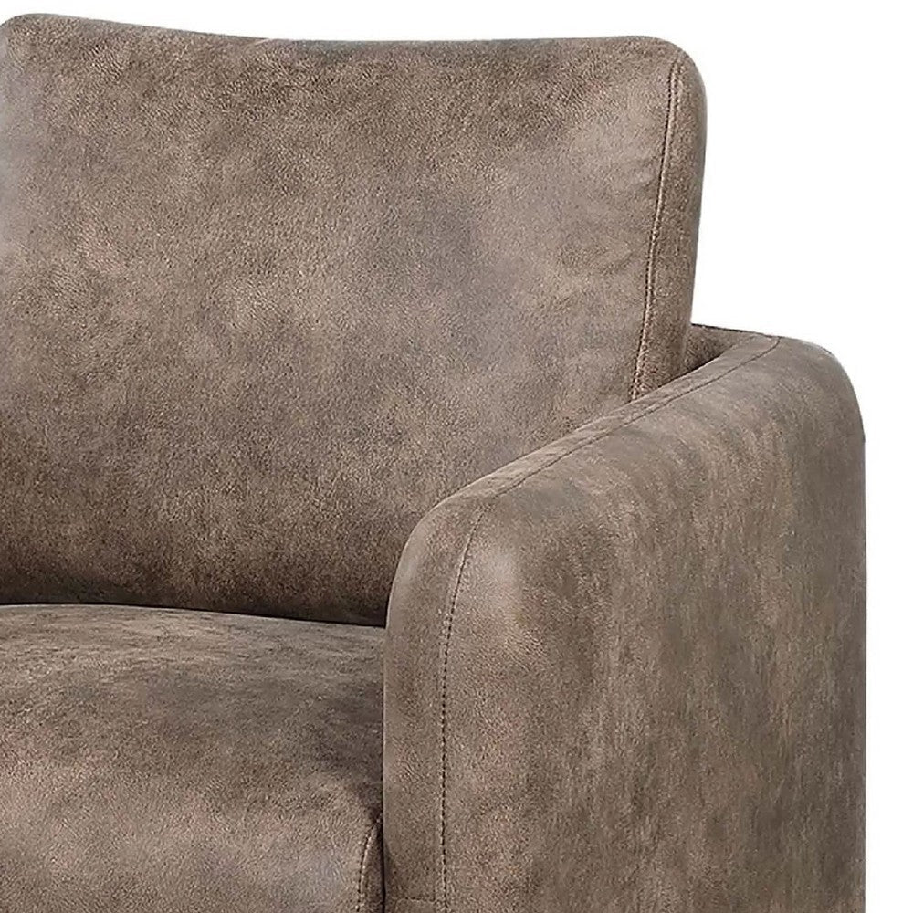Wade Swivel Armchair | Square Frame | Auburn Red Faux Leather BM341127