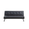 Milana Convertible Sofa Bed | USB Port | Black Faux Leather | 66"