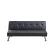 Milana Convertible Sofa Bed | USB Port | Black Faux Leather | 66"