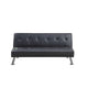 Milana Convertible Sofa Bed | USB Port | Black Faux Leather | 66"