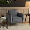 Reniz Accent Club Chair | Gray Velvet | Foam Cushions | Metal Legs