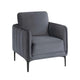 Reniz Accent Club Chair | Gray Velvet | Foam Cushions | Metal Legs