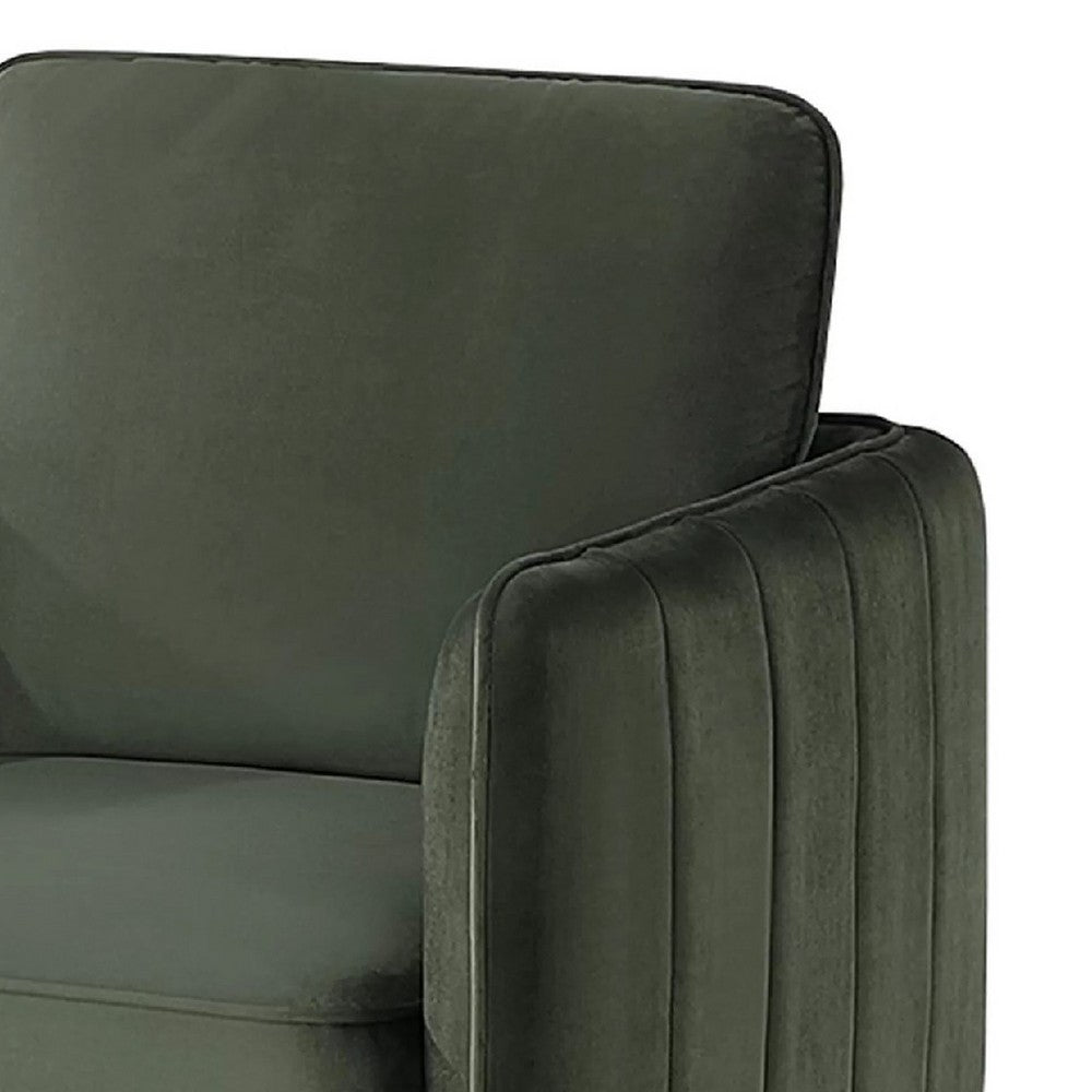 Reniz Accent Club Chair | Dark Green Velvet | Foam Cushions | Metal Legs
