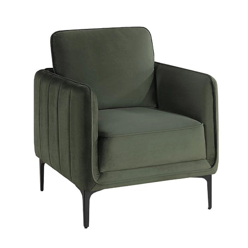 Reniz Accent Club Chair | Dark Green Velvet | Foam Cushions | Metal Legs