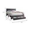 Daisy Full Bed w Drawer | Dark Gray Corduroy Upholstery | Foam Headboard BM341133