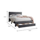Daisy Full Bed w Drawer | Dark Gray Corduroy Upholstery | Foam Headboard BM341133