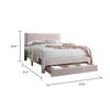 Daisy Full Bed w Drawer | Light Pink Corduroy Upholstery | Foam Headboard BM341134